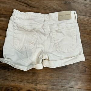 Lucky Brand Women's White Denim Roll-Hem Shorts